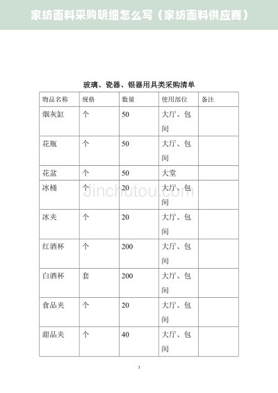 家纺面料采购明细怎么写（家纺面料供应商）