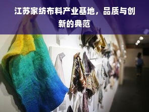 江苏家纺布料产业基地，品质与创新的典范