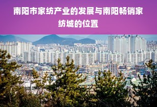 南阳市家纺产业的发展与南阳畅销家纺城的位置