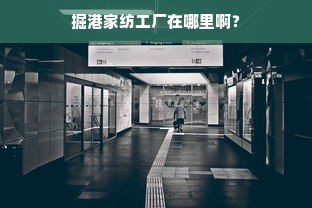 掘港家纺工厂在哪里啊？