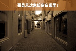 莘县艺达家纺店在哪里？