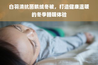 白羽清抗菌鹅绒冬被，打造健康温暖的冬季睡眠体验