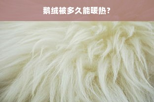 鹅绒被多久能暖热？