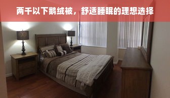 两千以下鹅绒被，舒适睡眠的理想选择