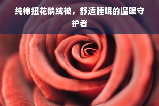 纯棉扭花鹅绒被，舒适睡眠的温暖守护者