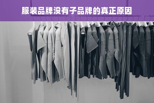 服装品牌没有子品牌的真正原因