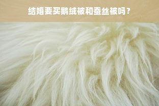 结婚要买鹅绒被和蚕丝被吗？