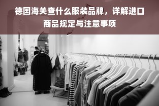 德国海关查什么服装品牌，详解进口商品规定与注意事项