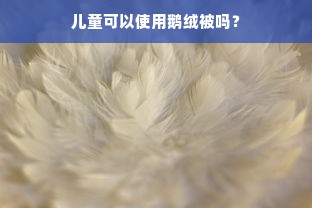 儿童可以使用鹅绒被吗？