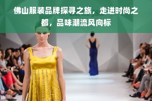 佛山服装品牌探寻之旅，走进时尚之都，品味潮流风向标