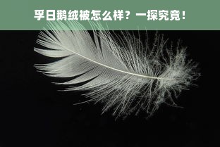 孚日鹅绒被怎么样？一探究竟！