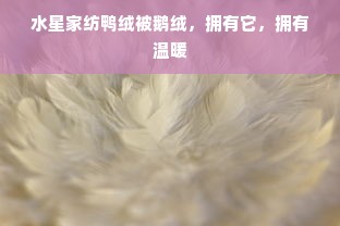 水星家纺鸭绒被鹅绒，拥有它，拥有温暖