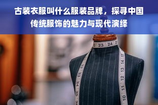 古装衣服叫什么服装品牌，探寻中国传统服饰的魅力与现代演绎