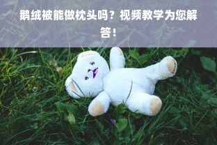 鹅绒被能做枕头吗？视频教学为您解答！