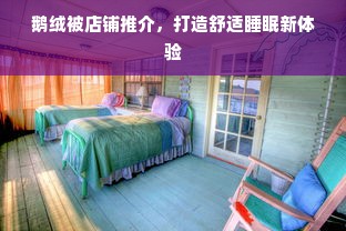 鹅绒被店铺推介，打造舒适睡眠新体验