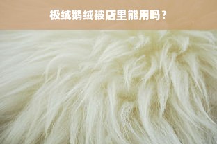 极绒鹅绒被店里能用吗？