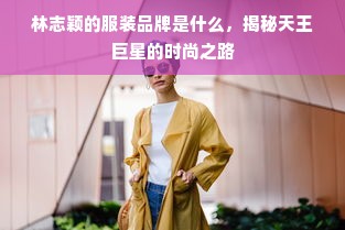 林志颖的服装品牌是什么，揭秘天王巨星的时尚之路