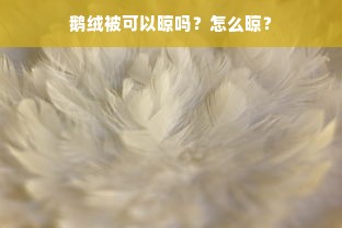 鹅绒被可以晾吗？怎么晾？