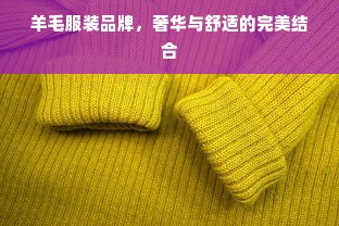 羊毛服装品牌，奢华与舒适的完美结合