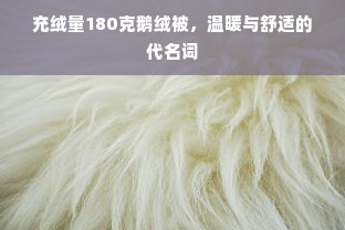 充绒量180克鹅绒被，温暖与舒适的代名词