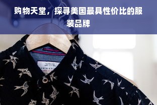 购物天堂，探寻美国最具性价比的服装品牌