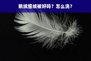 鹅绒细绒被好吗？怎么洗？