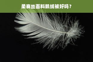 柔赛丝面料鹅绒被好吗？