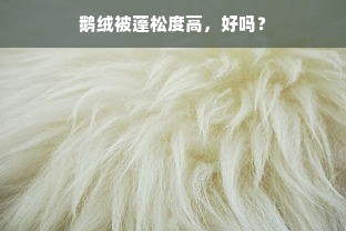 鹅绒被蓬松度高，好吗？