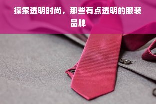 探索透明时尚，那些有点透明的服装品牌