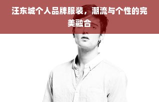 汪东城个人品牌服装，潮流与个性的完美融合