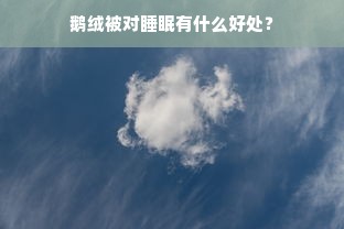 鹅绒被对睡眠有什么好处？