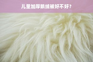 儿童加厚鹅绒被好不好？