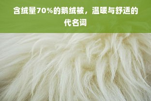 含绒量70%的鹅绒被，温暖与舒适的代名词