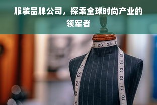 服装品牌公司，探索全球时尚产业的领军者