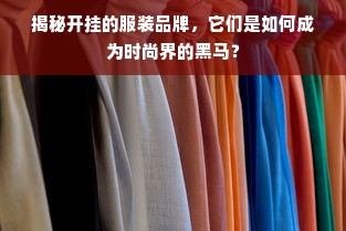 揭秘开挂的服装品牌，它们是如何成为时尚界的黑马？