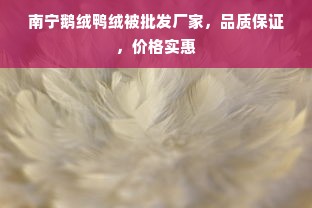 南宁鹅绒鸭绒被批发厂家，品质保证，价格实惠