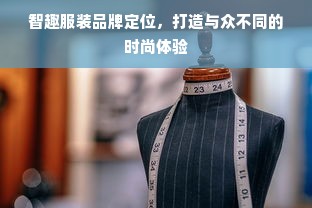 智趣服装品牌定位，打造与众不同的时尚体验