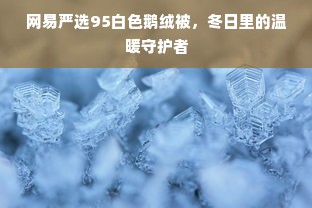 网易严选95白色鹅绒被，冬日里的温暖守护者