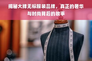 揭秘大牌无标服装品牌，真正的奢华与时尚背后的故事