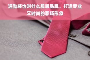 通勤装也叫什么服装品牌，打造专业又时尚的职场形象