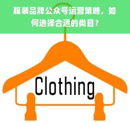 服装品牌公众号运营策略，如何选择合适的类目？