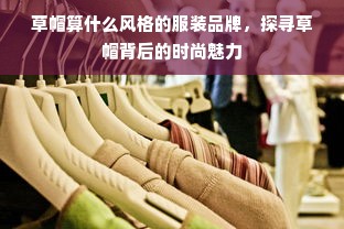 草帽算什么风格的服装品牌，探寻草帽背后的时尚魅力