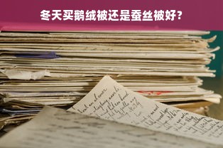 冬天买鹅绒被还是蚕丝被好？