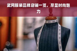 武冈服装品牌店铺一览，尽显时尚魅力