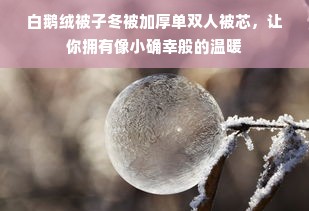 白鹅绒被子冬被加厚单双人被芯，让你拥有像小确幸般的温暖