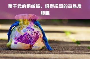 两千元的鹅绒被，值得投资的高品质睡眠