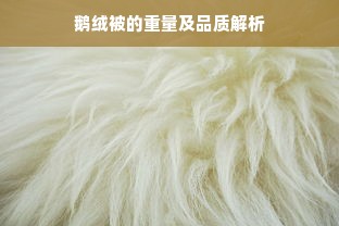 鹅绒被的重量及品质解析