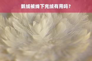 鹅绒被线下充绒有用吗？