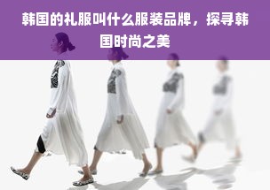 韩国的礼服叫什么服装品牌，探寻韩国时尚之美