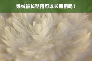 鹅绒被长期用可以长期用吗？